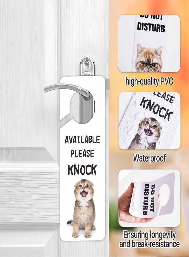 LUHIMO Do Not Disturb Door Hanger Sign for Office, 2Pack PVC Double-sided Cute Funny Cat Please Knock Door Signs, Ideal for Home, Offices, Bathroom, Bedroom, Online Sessions, Meetings and Classes, Therapists - Image 4